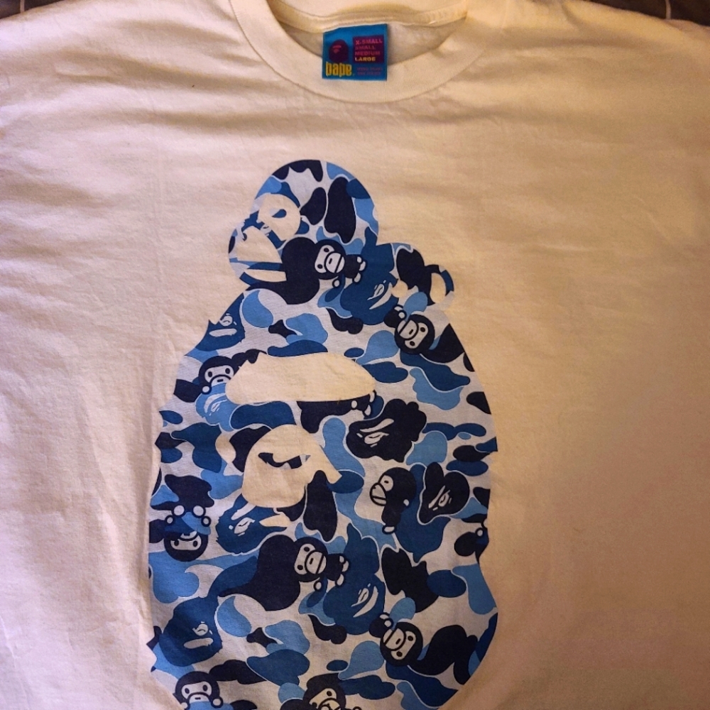 Bape Bathing Ape 2007 Vintage Baby Milo Camo Shirt Size L Made in Japan